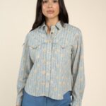 Sendero Women’s Confluence Tech Long Sleeve Shirt in Bloom Stripe - Blue
