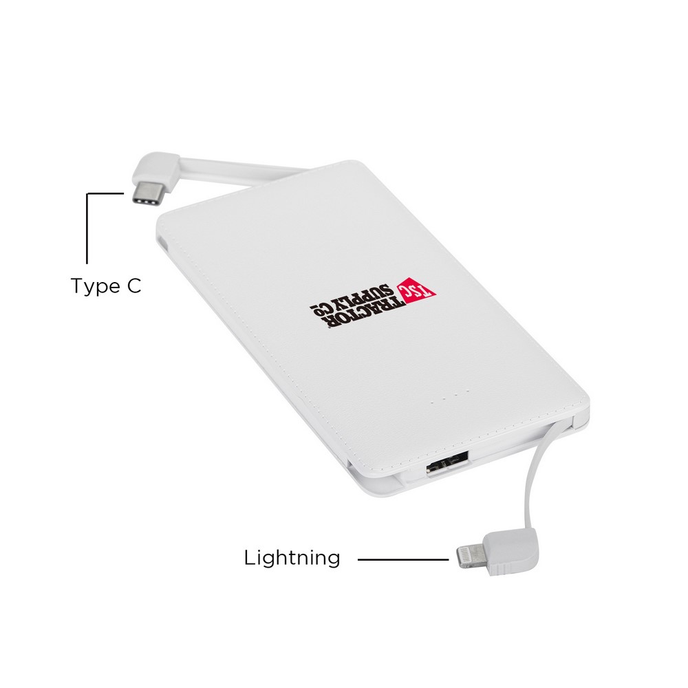 Slim Textured Built-in Cable Power Bank
