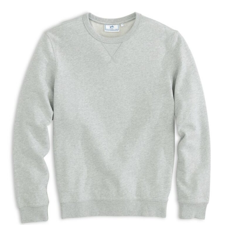 Southern Tide Men's Gameday Heather Upper Deck Sweatshirt in Heather Slate Grey