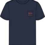 Southern Tide Men’s Short Sleeve Gameday Football Tee in Navy_Endzone Orange
