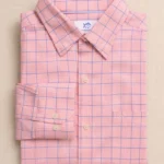 Southern Tide Men’s Long Sleeve Charleston Coral Springs Plaid Sport Shirt in Sea Pink