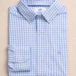 Southern Tide Men’s Long Sleeve Coastal Breeze Nassau Gingham Sport Shirt in Ocean Channel
