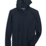 Southern Tide Men’s Long Sleeve Coastal Breeze Performance Hoodie in Caviar Black