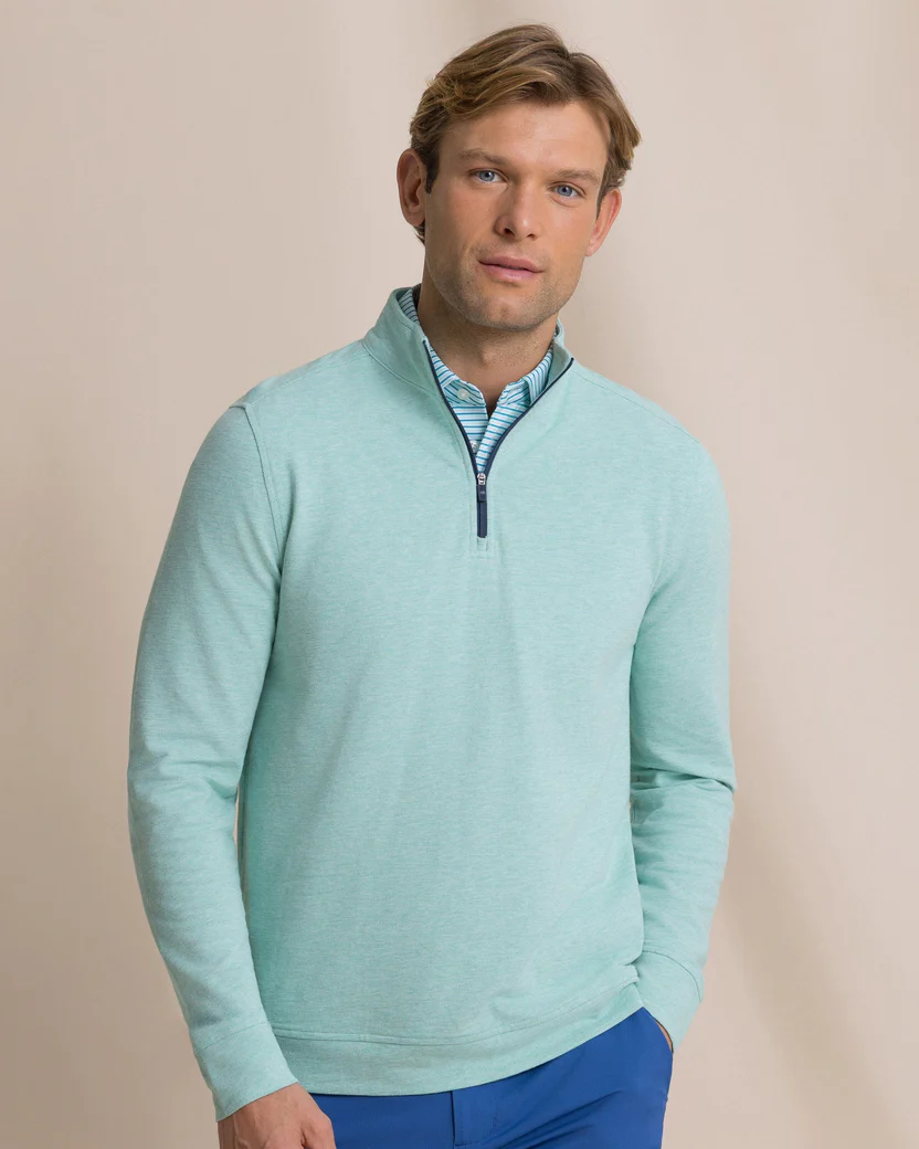 Southern Tide Men’s Long Sleeve Gulf View Heather Quarter Zip