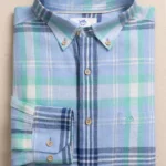 Southern Tide Men’s Long Sleeve Linen/Rayon Cedar Island Sport Shirt in Tide Blue