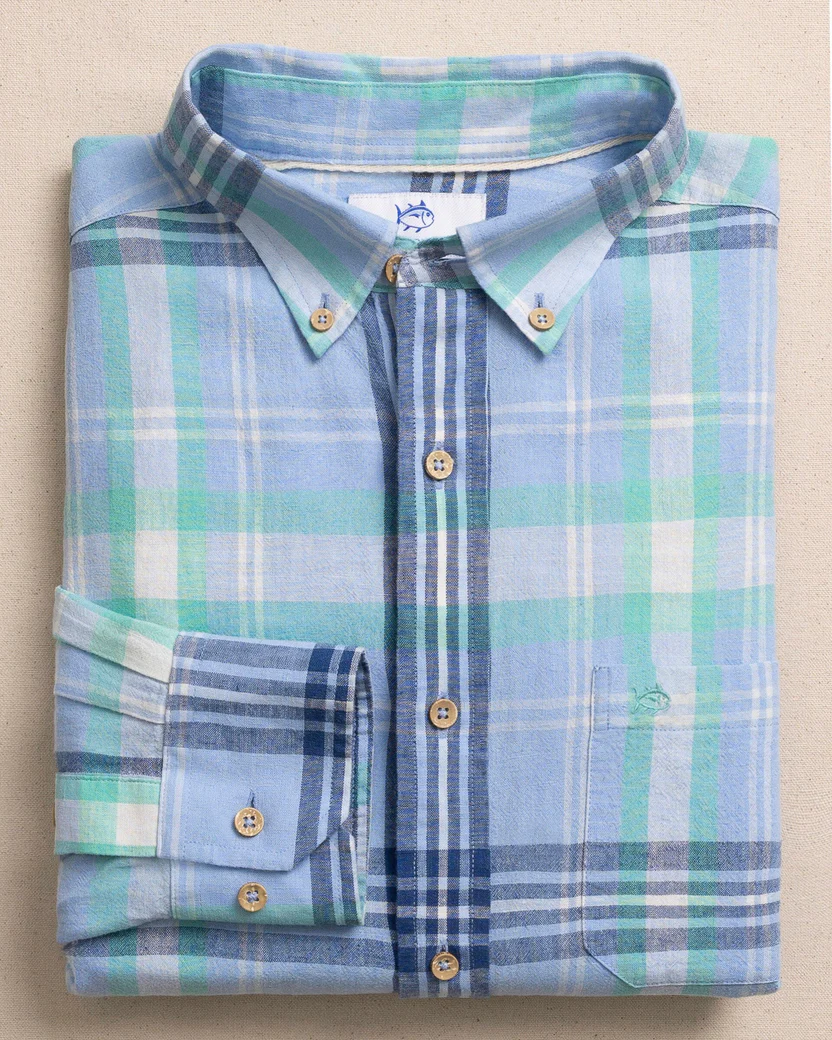 Southern Tide Men’s Long Sleeve Linen/Rayon Cedar Island Sport Shirt