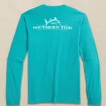 Southern Tide Men’s Long Sleeve Rising Skipjack Tee in Gulf Stream