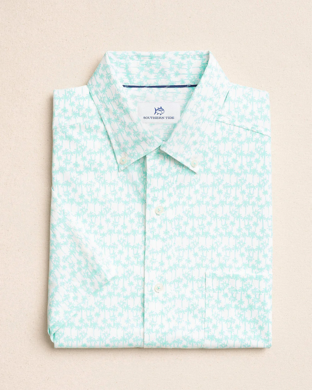 Southern Tide Men’s Short Sleeve Coastal Breeze Talk To The Palm Sport Shirt