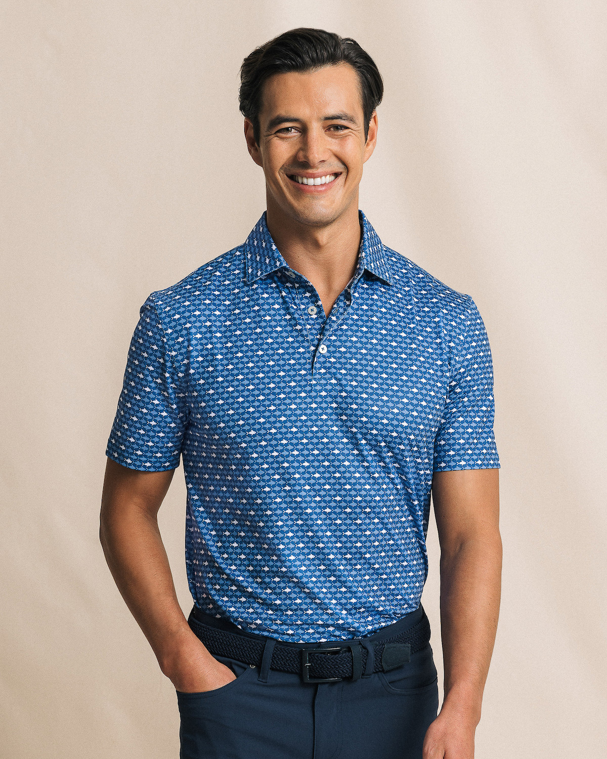 Southern Tide Men’s Short Sleeve Driver Fintastic Frenzy Polo