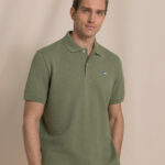 Southern Tide Men’s Short Sleeve Heather Skipjack Polo Shirt in Heather Cedar Green