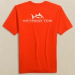 Southern Tide Men’s Short Sleeve Team Colors Rising Skipjack Tee in Endzone Orange
