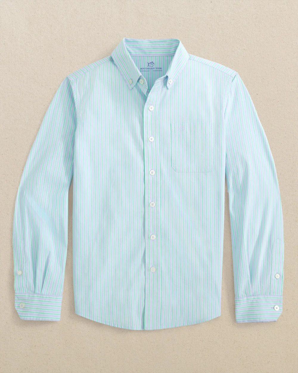 Southern Tide Youth Long Sleeve Amelia Island Stripe Charleston Sport Shirt