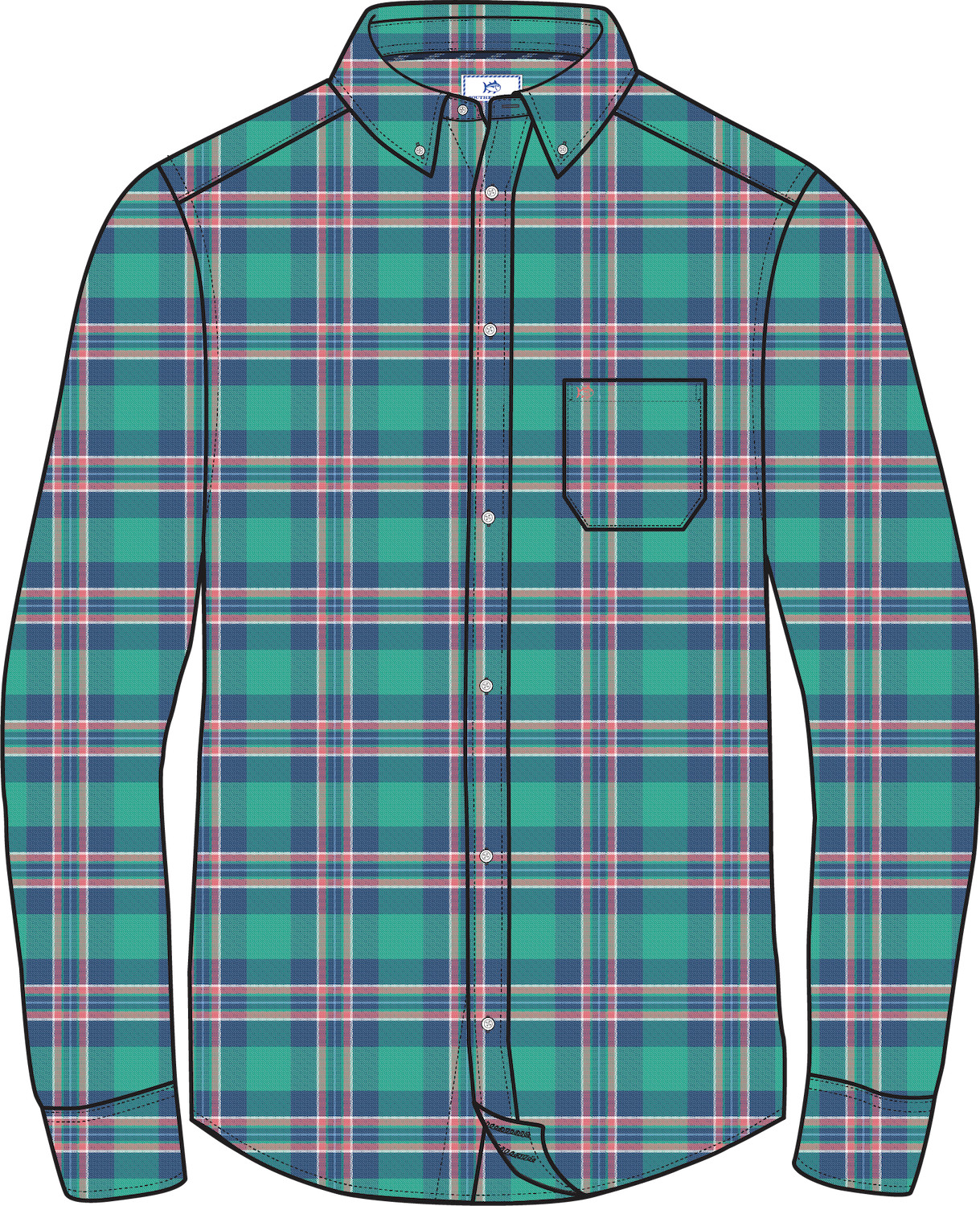 Southern Tide Youth Long Sleeve Skipjack Village Beach Sport Shirt