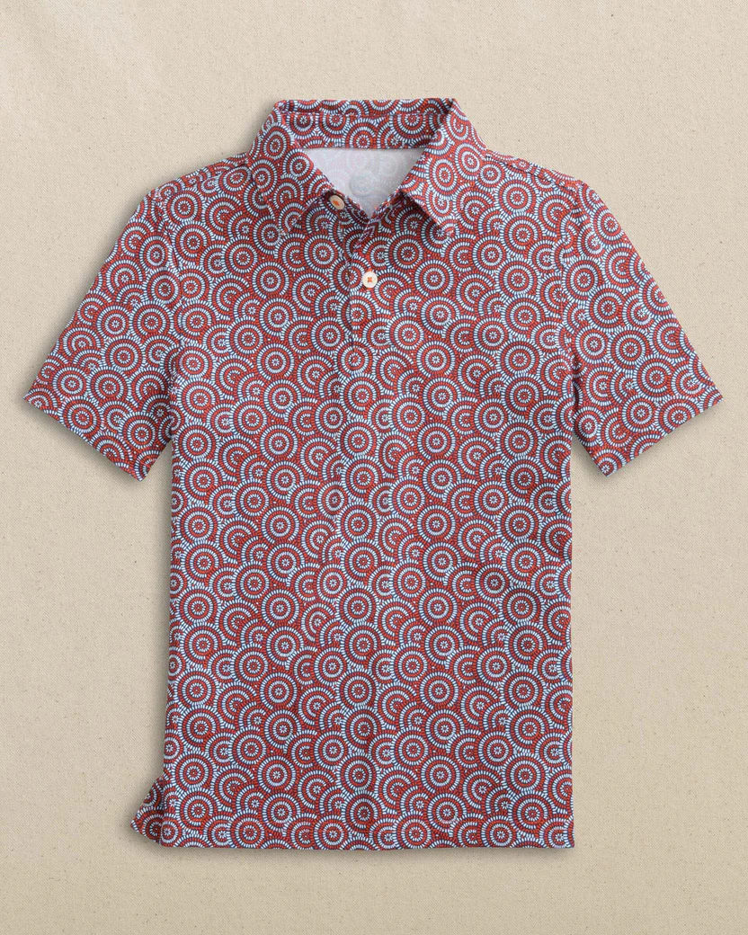 Southern Tide Youth Short Sleeve Driver Fireworks Performance Polo