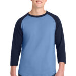 Sport-Tek Colorblock Raglan Jersey in Carolina Blue/ Navy
