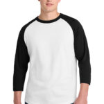Sport-Tek Colorblock Raglan Jersey in White/ Black