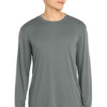 Sport-Tek Long Sleeve PosiCharge Competitor Tee in Grey Concrete