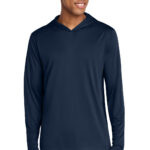 Sport-Tek Posi-UV Pro Long Sleeve Hoodie in True Navy