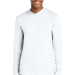 Sport-Tek Posi-UV Pro Long Sleeve Hoodie in White