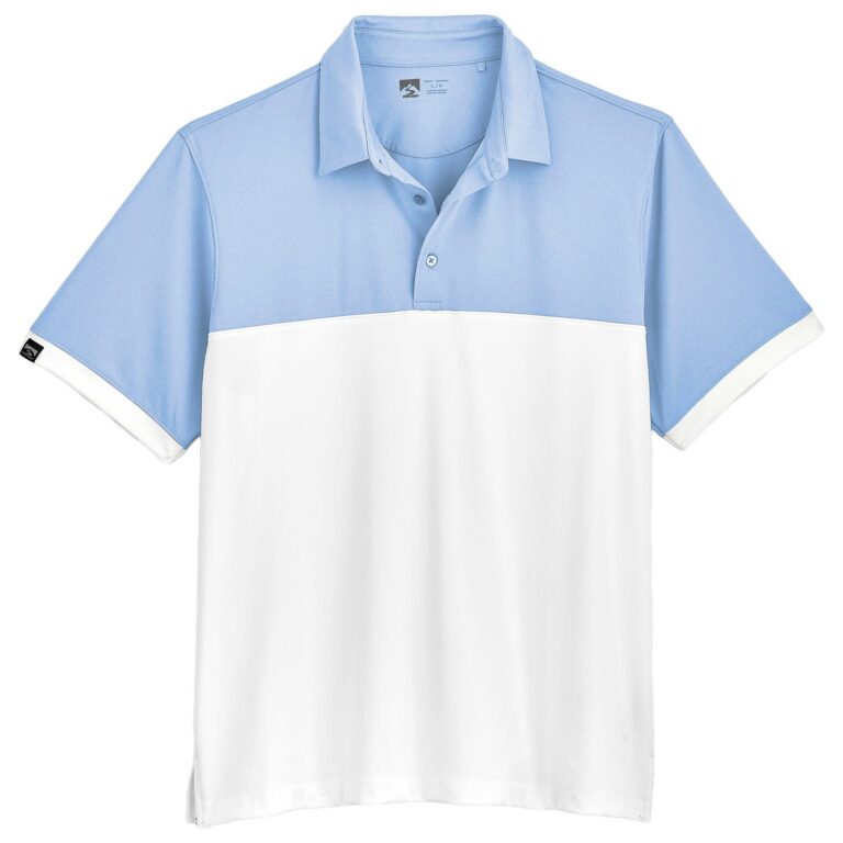 Storm Creek Men's Activator Colorblock Short Sleeve Polo in Peri Blue/White