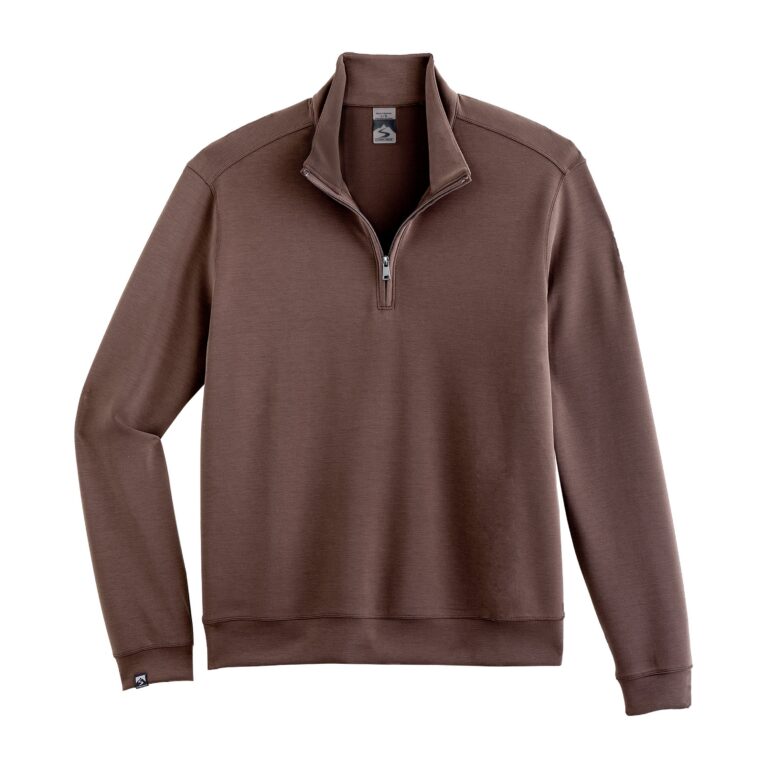Storm Creek Men's Comfort Zone Super Soft Modal Blend Quarter Zip in Chocolate Brown