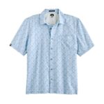 Storm Creek Men’s Enthusiast 4-Way Stretch Printed Short Sleeve Outdoor Shirt in Sky Blue
