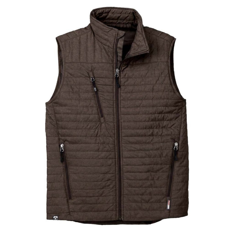 Storm Creek Men's Front Runner 120 GSM Heather Insulated Quilted Vest in Espresso Brown Heather
