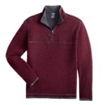 Storm Creek Men’s Maverick Waffle Knit Quarter Zip in Merlot Red