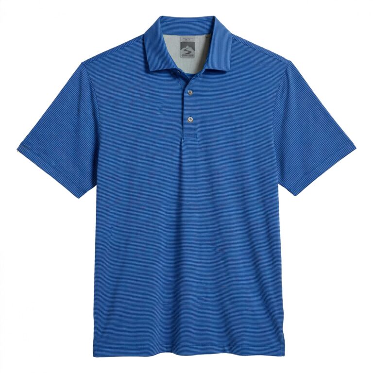 Storm Creek Men's Relabel Optimist II Microstripe Short Sleeve Polo in Navy Blue