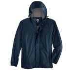 Storm Creek Men’s Voyager Waterproof Packable Rain Jacket in Navy Blue/Ash Gray