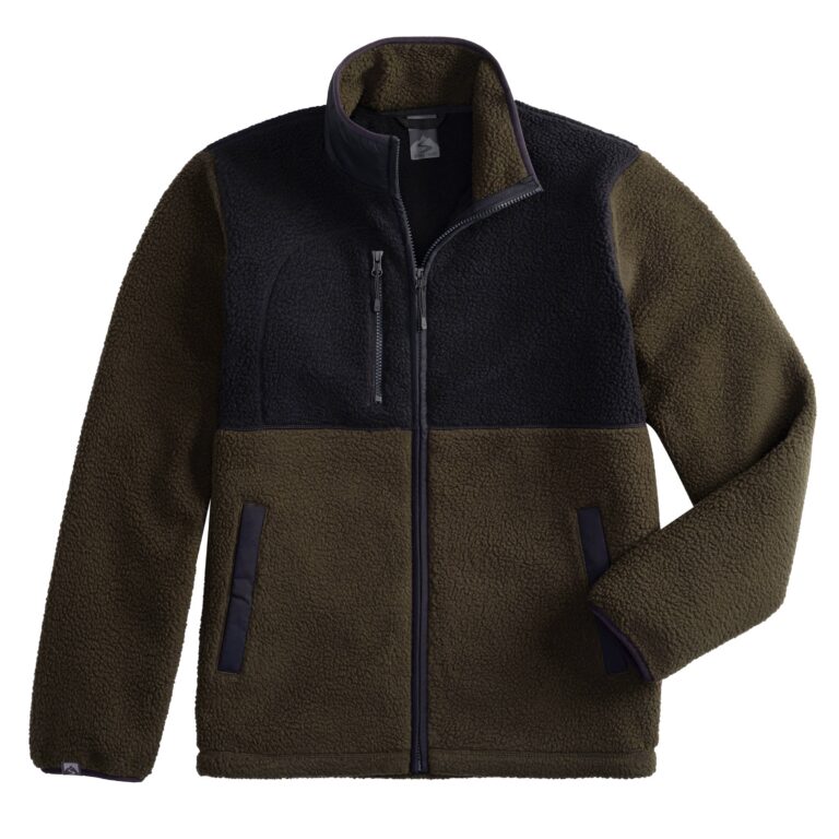 Storm Creek Men's Warm Up Colorblock Sherpa Fleece Jacket in Carbon Green/Black