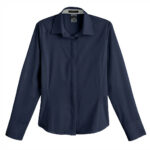 Storm Creek Women’s Executive 4-Way Stretch Solid Button Up in Navy Blue/Gray