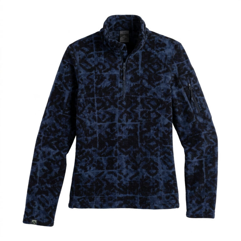 Storm Creek Women's Fireside Fleece Printed Microfleece Quarter Zip in Union Blue