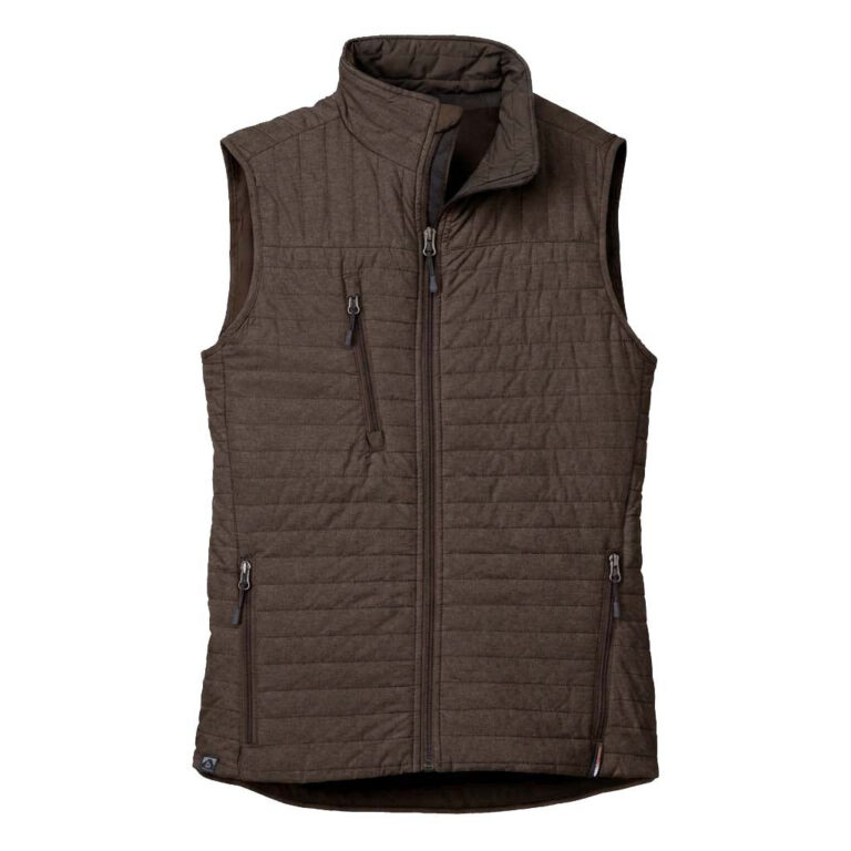 Storm Creek Women's Front Runner 120 GSM Heather Insulated Quilted Vest in Espresso Brown Heather