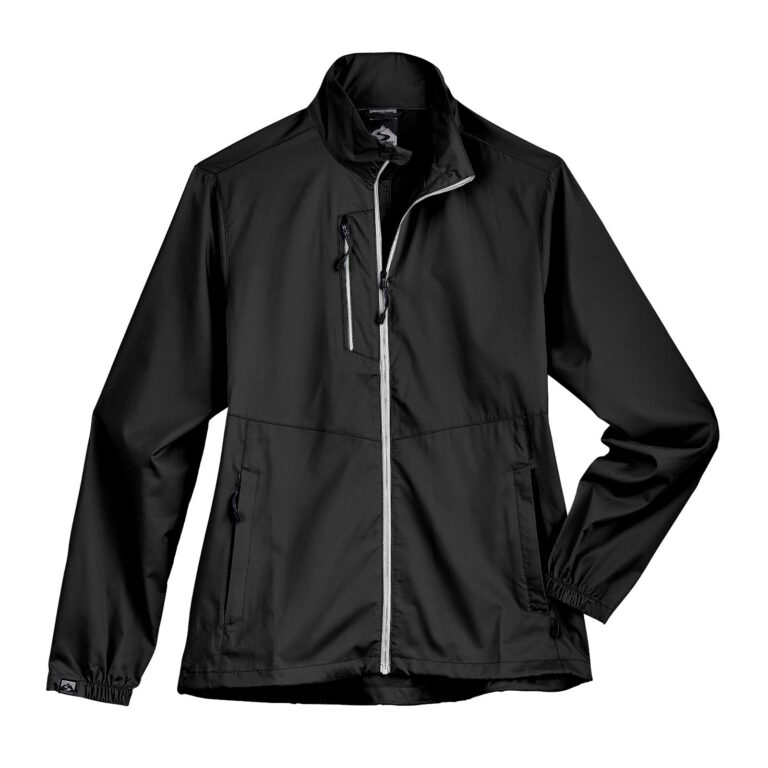 Storm Creek Women's Idealist Water-Resistant Full Zip Windbreaker in Black