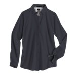 Storm Creek Women’s Influencer 4-Way Stretch Solid Woven Shirt in Iron Gray