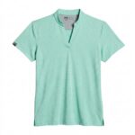 Storm Creek Women’s Optimist II Microstripe Short Sleeve Polo in Aqua Green