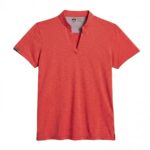 Storm Creek Women’s Optimist II Microstripe Short Sleeve Polo in Crimson Red