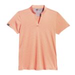 Storm Creek Women’s Optimist II Microstripe Short Sleeve Polo in Melon Orange