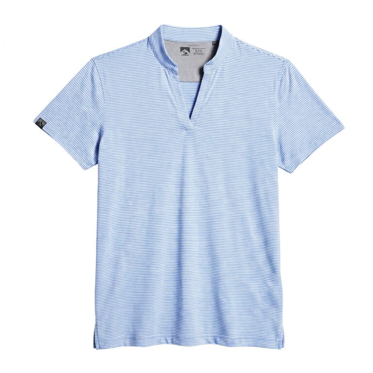 Storm Creek Women's Optimist II Microstripe Short Sleeve Polo in Peri Blue