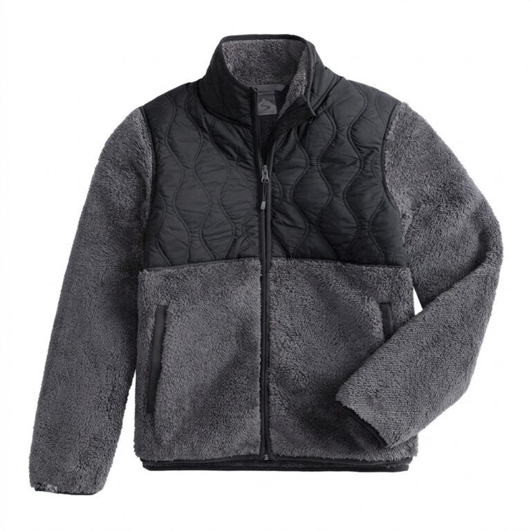 Storm Creek Women's Teddy Quilted Teddy Fleece Jacket in Jet Gray/Black