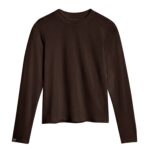Storm Creek Women’s Varsity High Stretch Fitted Long Sleeve T-shirt in Espresso Brown
