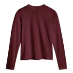 Storm Creek Women’s Varsity High Stretch Fitted Long Sleeve T-shirt in Merlot Red