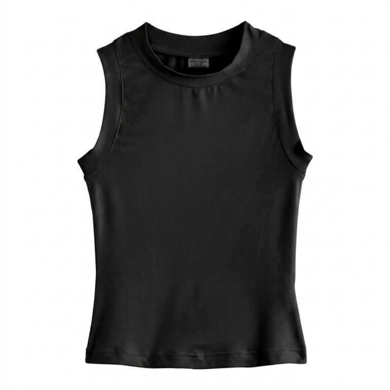 Storm Creek Women's Varsity High Stretch Fitted Tank in Black