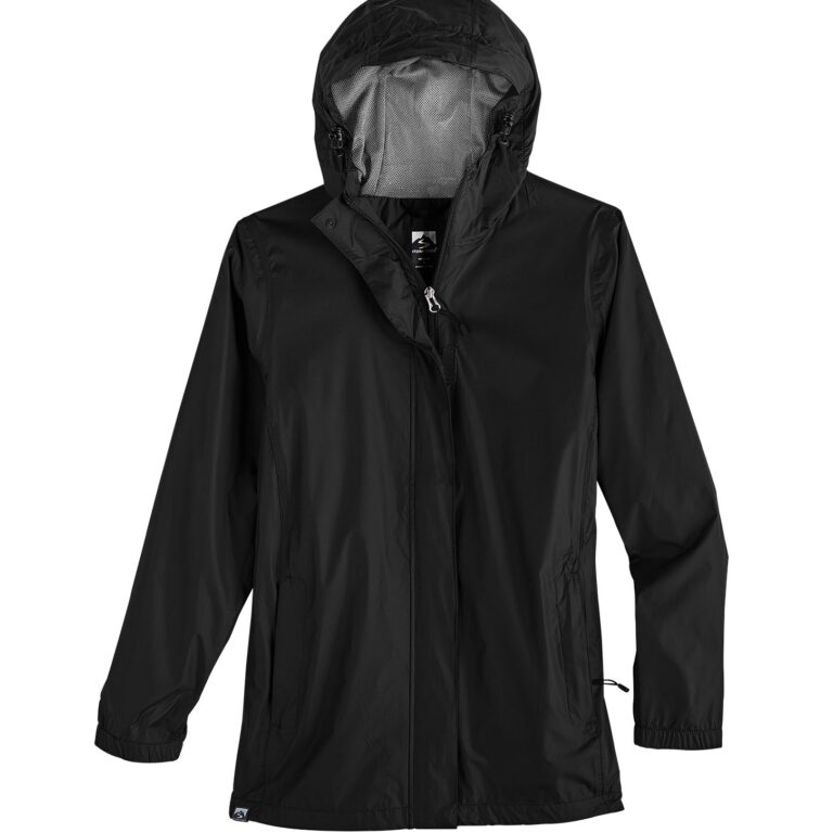 Storm Creek Women's Voyager Waterproof Packable Rain Jacket in Black/Ash Gray