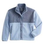 Storm Creek Women’s Warm Up Colorblock Sherpa Fleece Jacket in Sky Blue/Shadow Gray