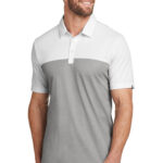 TravisMathew Oceanside Blocked Polo in White/ Quiet Shade Grey Heather
