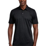 TravisMathew Oceanside Geo Polo in Black/ Aegean Blue