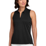 TravisMathew Women’s Coto Performance Sleeveless Polo in Black