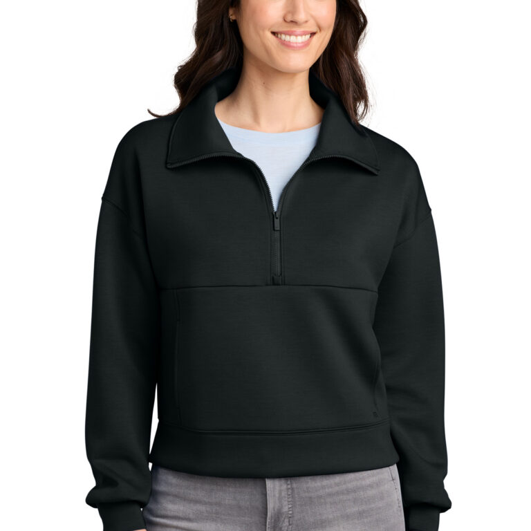 TravisMathew Women’s Momentum Shift 1/2-Zip in Black